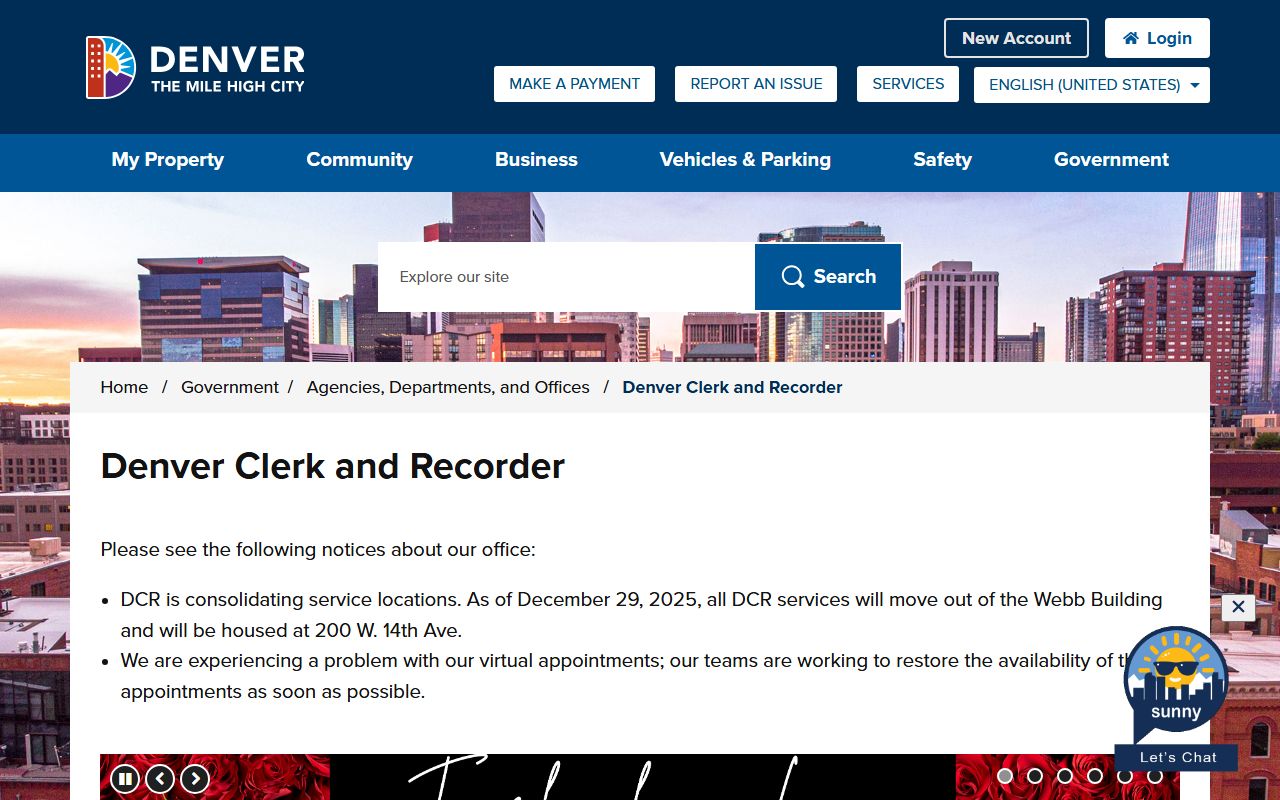 Denver County Clerk and Recorder office for bankruptcy records